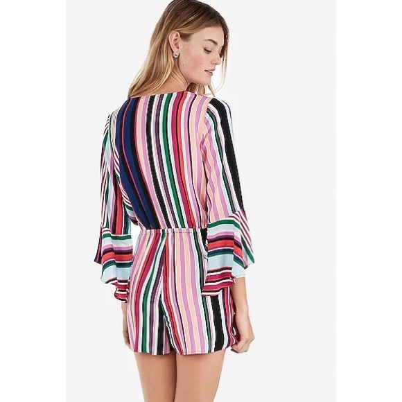 Express Multicolor Striped Romper - Picture 2 of 10